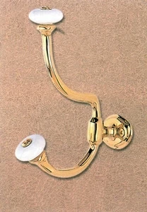 Best Sale 🥰 Gatco Double Porcelain Robe Hook in Polished Brass 🔥