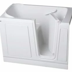 Flash Sale ⭐ Safety Tubs Safety Tubs 51 x 30 x 37 in. Acrylic Walk-In Dual Massage Tub with Left Hand Drain in Biscuit ✨