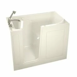 Wholesale ✨ Safety Tubs Safety Tubs 48 x 28 x 38 in. Gelcoat Walk-In Jet Massage Tub with Left Hand Drain in Biscuit 🧨