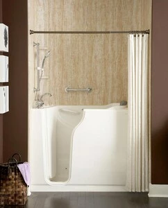 Best Pirce ✔️ Safety Tubs Safety Tubs 52 x 30 in. 60 gal Gelcoat Walk-In Jet Massage Bathtub with Left Hand Drain in White 🥰