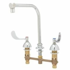 Buy 👏 T&S Brass Two Handle Widespread Bathroom Sink Faucet in Chrome 🔥