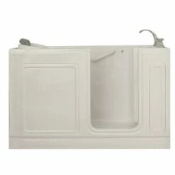 Coupon 👏 Safety Tubs Safety Tubs 60 x 32 x 37 in. 80 gal Acrylic Freestanding Walk-In Bathtub with Left Hand Drain in Biscuit ⭐