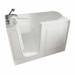 Flash Sale 🎉 Safety Tubs Safety Tubs 60 x 30 x 38 in. Gelcoat Walk-In Air Massage Tub with Left Hand Drain in White 👏