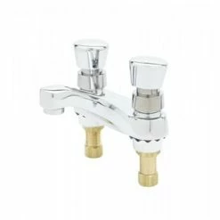 Best Sale 🧨 T&S Brass Two Handle Metering Bathroom Sink Faucet in Polished Chrome ✔️