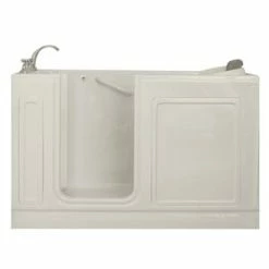 Cheapest 🎁 Safety Tubs Safety Tubs 60 x 32 x 37 in. Acrylic Walk-In Air Massage Tub with Left Hand Drain in Biscuit ❤️